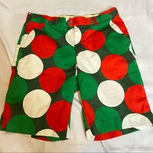 Loudmouth Golf Christmas Shorts Men's Size 34 Great Condition Red White Green